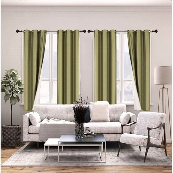Sage 2-Piece Adam 100% Blackout Grommet-Top Curtain for large Window Door Room Décor 95" L