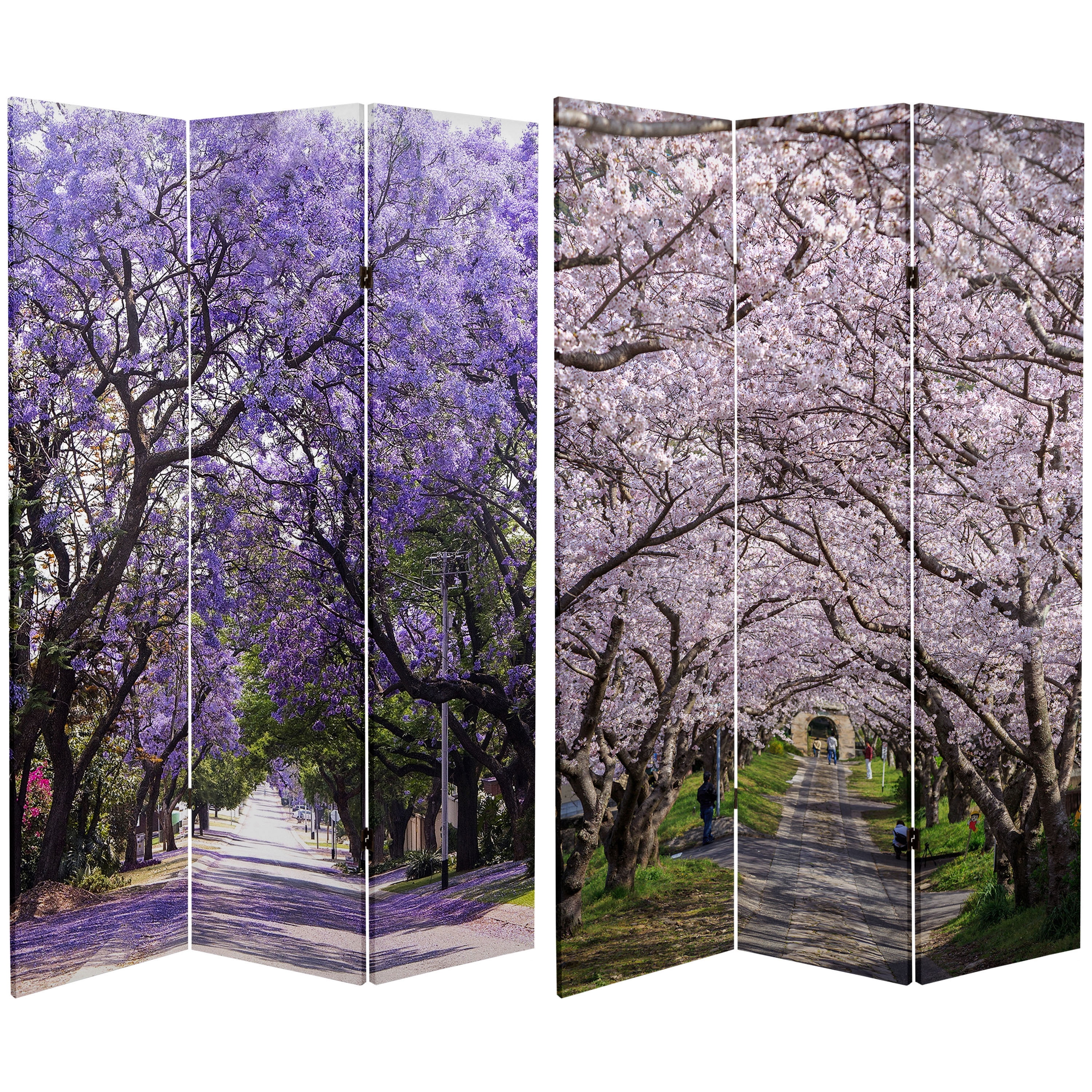 Oriental Furniture 6 Ft tall Double Sided Lavender Road Canvas Room