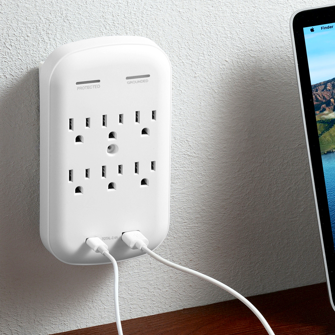 Hyper Tough USB Wall Outlet Extender with Surge Protect photo 4