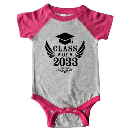 

Inktastic Class of 2033 with Graduation Cap and Wings Gift Baby Boy or Baby Girl Bodysuit