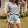 thumbnail image 2 of Lace Shorts for Women Silky Low Rise Boxer Y2k Shorts Summer Causal Lounge Pajama Shorts, S, 2 of 6