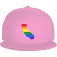 thumbnail image 2 of LGBT Flag Map of California Snapback Hats for Men Women Baseball Cap Adjustable Flat Bill Sun Hat, 2 of 8