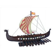 Wooden Viking Drakkar Model Boat 24""