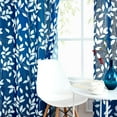 thumbnail image 4 of Blue White Kitchen Curtains 24" Small Tier Curtains Bathroom Basement Window Curtain Set Navy Leaf Print Café Curtains 2 Panels, 4 of 6