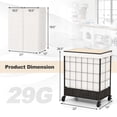 thumbnail image 3 of Costway 110L Large Capacity Handwoven Rattan Laundry Basket with Lid & Lockable Wheels, 3 of 9