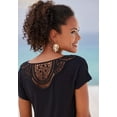thumbnail image 6 of LASCANA Women's Crochet Insert Short Sleeve Top Crochet Detail, 6 of 6