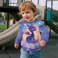 thumbnail image 3 of Garronmavis Black Dragon Toddler Girl Sweatshirt Stylish Stars Ruffle Long Sleeve Girls Top 6T Fashion Girls Pullover Crewneck Sweatshirt Warm Fall Winter Clothes for Outdoor Activities, 3 of 7