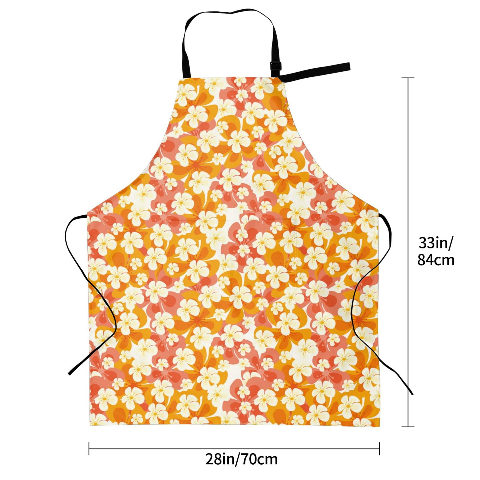 Kdxio Orchids Flowers Apron with Pockets Adjustable Kitchen Aprons for Men Women Waterproof Aprons for Cooking,Drawing,Crafting, Baking Household Cleaning
