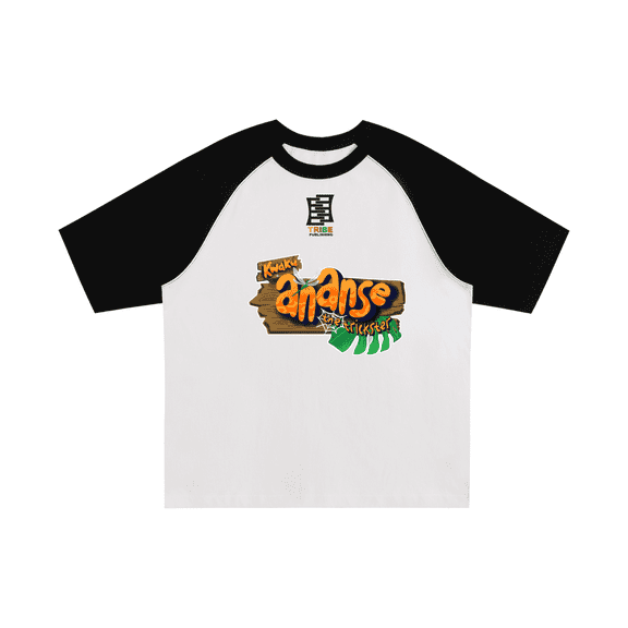 Kwaku Ananse Tribe-Blocked Raglan Sleeve T-Shirt