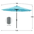 thumbnail image 6 of Autlaycil 10 FT Patio Umbrella with Steel Tilt and Crank, 8 Strip Lights Includes 64 Solar LED Lights - Blue, 6 of 7