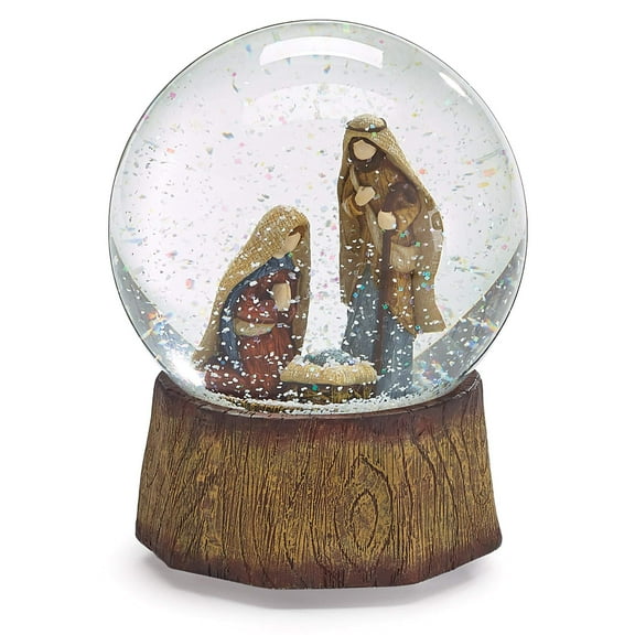 Burton and Burton Nativity Snow Globe Plays Silent Night Decor, Multicolor