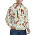 thumbnail image 2 of Naloa Lobster Sea Shell Men's Casual Hooded Collar Drawstring Hoodies Pullover Sweatshirts Casual Long Sleeve Shirts-4X-Large, 2 of 7