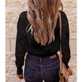 thumbnail image 4 of Cropped Patchwork Sweater, Lace Cutout Sweater, Lace Patchwork Long Knitted Pullover, Backless Long Sleeve Sweater, Ultimate Comfort, 4 of 7