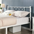 Yaheetech Full Iron Slat Metal Platform Bed Frame with Headboard and