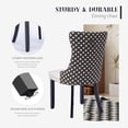 thumbnail image 5 of JESTOP Velvet Dining Chairs Set of 6, Tall Back Side Chair, Modern Upholstered Side Chair with Button Back Ring, Solid Wood Legs (White&Plaid), 5 of 7
