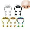 thumbnail image 3 of K-KED Magnetic Crystal Fake Septums Nose Ring Segment Helix Tragus Faux Non-Piercing.-1# Golden, 3 of 9