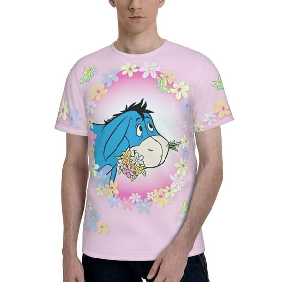 Eeyore Men's T Shirts Cartoon Graphic Short Sleeve Tees Novelty Casual Unisex Adults Tee Shirt Tops