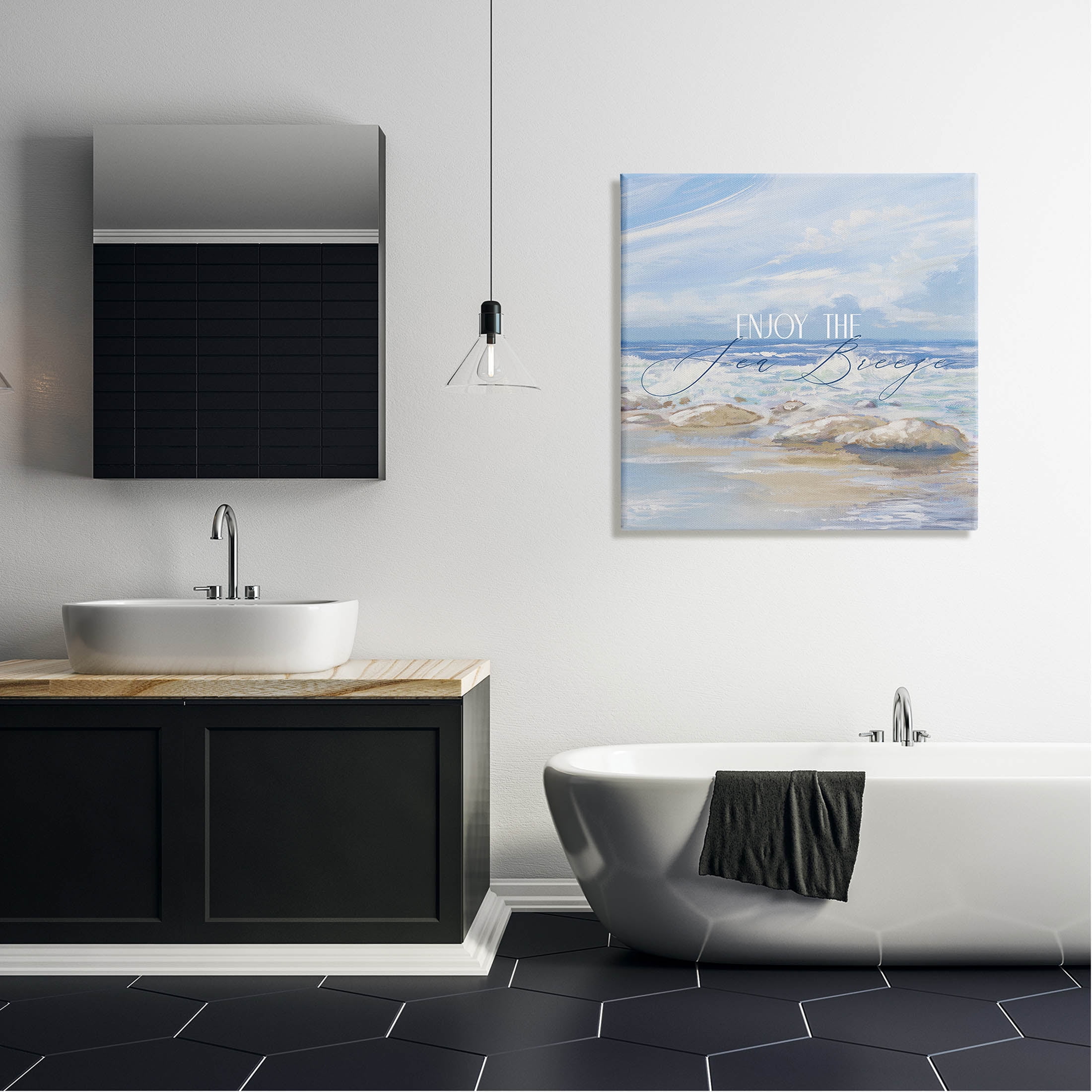 Stupell Industries Enjoy The Sea Breeze Scenery Graphic Art Gallery Wrapped Canvas Print Wall Art, Design by Dan Meneely