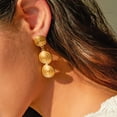 thumbnail image 6 of PISONIC Boho Hammered Dangling Earrings for Women Modern Statement Finish Dangle Drop Earrings Jewelry, 6 of 6