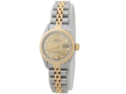 Pre-Owned Ladies Rolex Two-Tone Datejust Watch 69173 Factory Diamond Dial