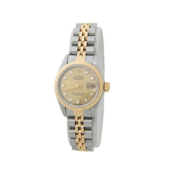 Pre-Owned Ladies Rolex Two-Tone Datejust Watch 69173 Factory Diamond Dial