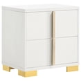 thumbnail image 2 of Dex 4 Piece Twin Bedroom Set, White, Gold Accents, LED Headboard, 2 of 6