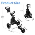 thumbnail image 4 of Golf Cart Push 3 Wheel Foldable Golf Bag Cart with Adjustable Handle, Mesh Net, Ball Loading Aperture, Scorecard Board, Water Bottle Holder, Foot Brake, Large Wheelbase for Different Terrain, 4 of 8