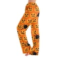 thumbnail image 2 of Comfortable Adult Halloween Pajama Pants, Fun Spooky Print Casual Lounge, Bottoms Elastic Waistband Without Drawstring for Autumn Sleepwear, 2 of 5