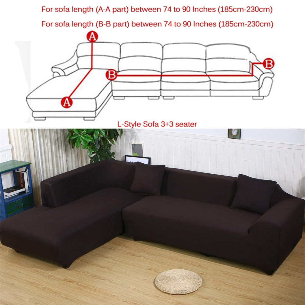 Details about   2pcs Printing Sofa Covers Stretch Slipcover For L Shape Detachable Sectional 