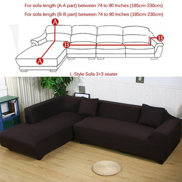 Sofa Covers For L Shape 2pcs Polyester, Wrap Around Sectional Couch Cover