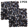thumbnail image 1 of Posavasos, posavasos cuadrados, hechos de bolas de fieltro de colores, 2 piezas, 1 of 5