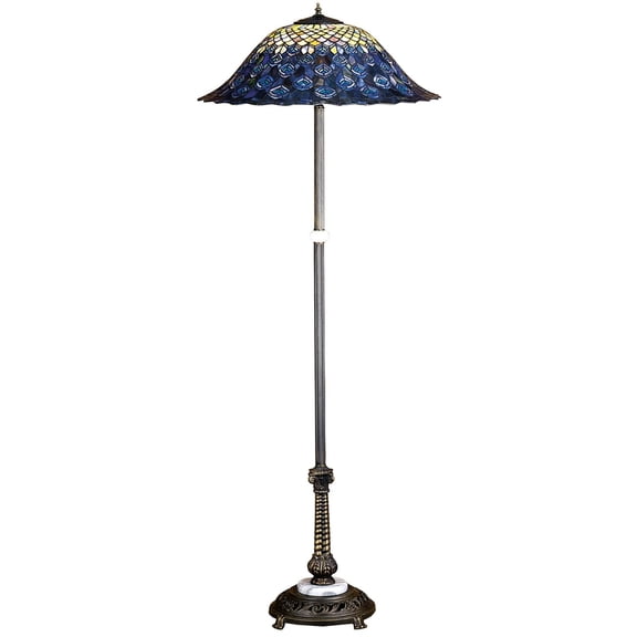 Meyda Tiffany 31104 Peacock Feather Floor Lamp, 60" H