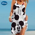 thumbnail image 2 of Robes d'Été Mode pour Femmes Mickey Mouse Robes de Plage pour Femmes Été Décontracté Imprimé Papillon Sans Manches Mignonne Mini Robe à Bretelles, 2 of 5