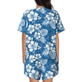 thumbnail image 3 of Naloa Leaves And Flowers Women's Short-Sleeved Pajama Set, Loungewear, Summer pajamas, Breathable Cozy - 4X-Large, 3 of 9