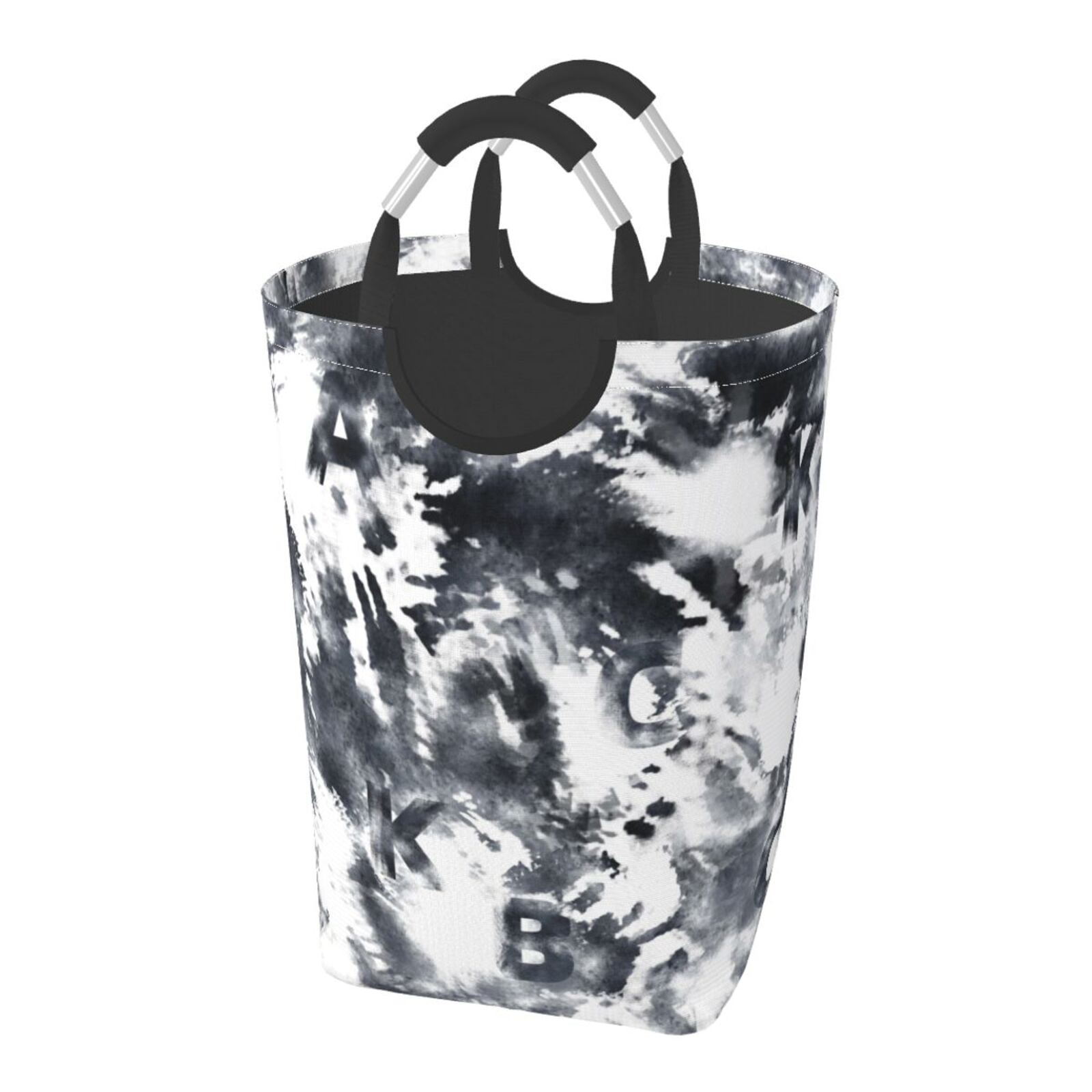 Dye Ink Rectangle Laundry Basket,Collapsible Folding Tall Clothes