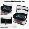 thumbnail image 3 of Unique Bargains 1 Pcs Double Layer Makeup Bag Cosmetic Travel Bag Case Make Up Bag Clear Bags Black, 3 of 6