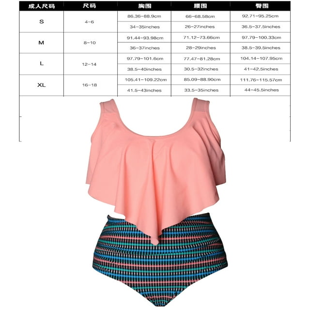 ITFABS Mommy and Me Swimsuit Solid Color/Printed Bra Panty 2-Piece Bikini Set