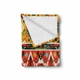 thumbnail image 2 of Tribal Soft Flannel Fleece Throw Blanket, Love and Adventure Abstract Mountains Pattern with Art Print, Cozy Plush for Indoor and Outdoor Use, 50" x 70", Scarlet Mustard Blue, by Ambesonne, 2 of 6