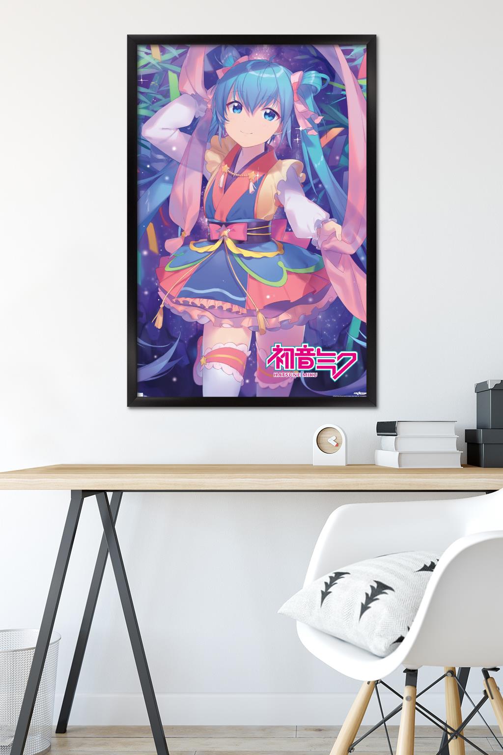 Hatsune Miku - Ribbons Wall Poster, 22.375" x 34" Framed