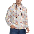 thumbnail image 2 of Pofeuu Butterfly Flower Print Mens Casual Hooded Collar Drawstring Hoodies Pullover Sweatshirts Casual Long Sleeve Shirts-4X-Large, 2 of 7