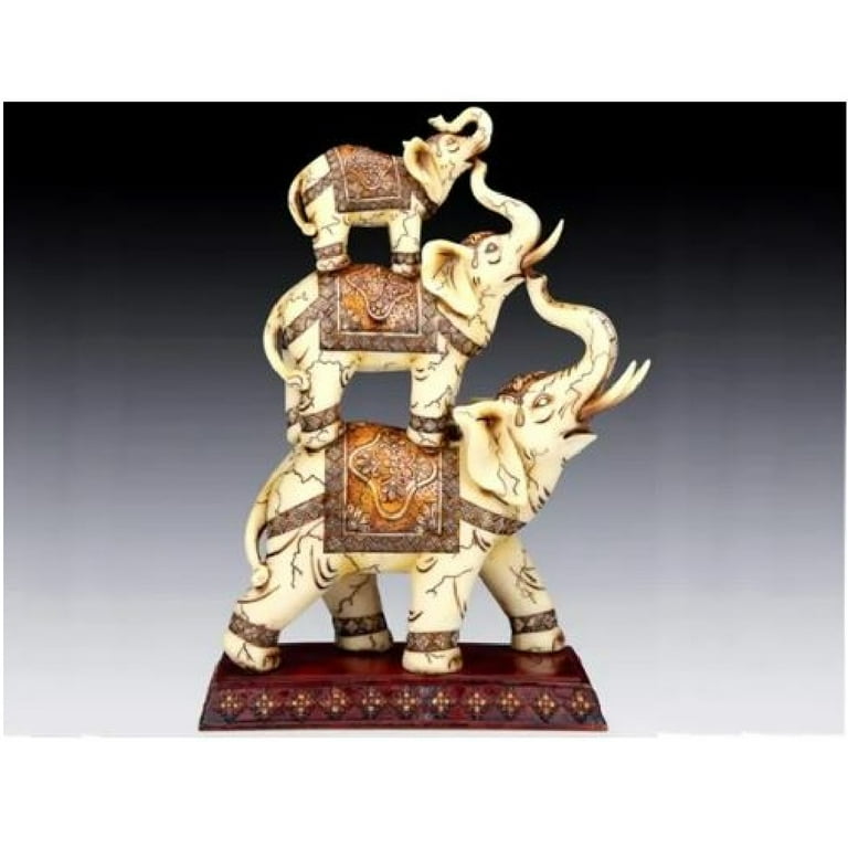 ●BLUE ELEPHANT● ALEXIS ivory Three Stacked Ivory Color Elephants Figurine New - Walmart.com