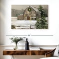 thumbnail image 3 of Elephant Stock Snowy Winter Barn Wall Art - Horizontal Canvas Wall Art - Living Room Wall Decor - Architecture Canvas - Gray And Beige Decor By Sally Swatland - 39" x 26", 3 of 8