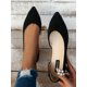thumbnail image 1 of New Fashionable Women's Black Hollow Out Flat Shoes With Pointed Toe, Comfortable And Slip-Resistant For Walking And Strolling, 1 of 4