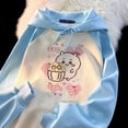 thumbnail image 4 of Chiikawa Sweatshirt Women's Thin Pure Cotton Loose Lazy Hooded Jacket Cartoon Lovely, 4 of 14