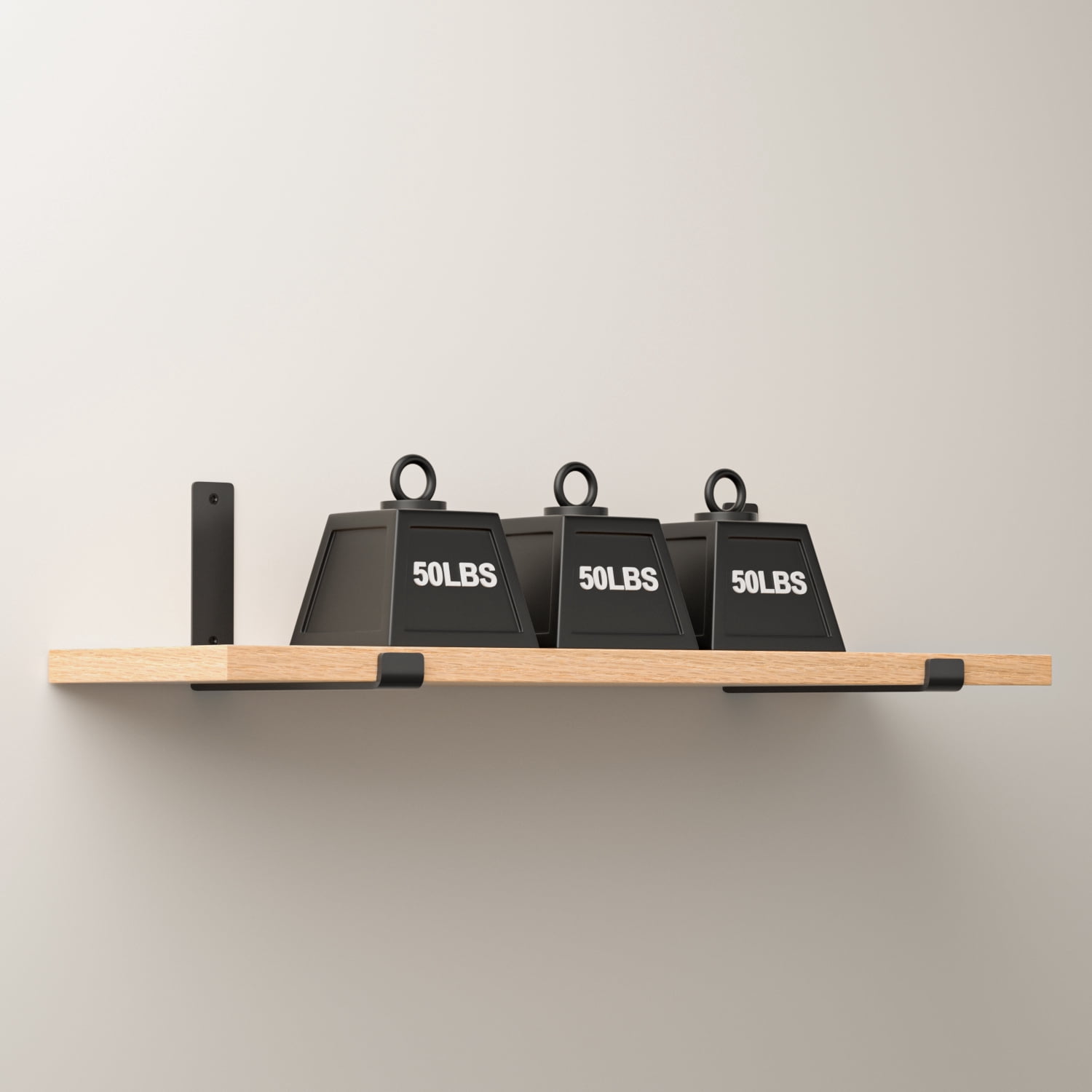 ZDSSY DIY U Shaped Floating Shelf Brackets, Heavy Duty Floating Shelf Hardware, Wall Brackets for Shelving, Mantel, Kitchen, Bathroom, Black, 4-Pack