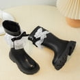 thumbnail image 4 of ZACPNCV Cowgirl Boots for Girls Mid Calf Pointed Toe Kid Cowboy Boots with Tassel Fringe Low Heel Warm Fleece Riding Shoes Black, 4 of 9