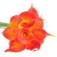 thumbnail image 2 of LABSERRON 10Pcs Real Touch Flower Bouquets Orange for Bridal Wedding Decor Decoration 35Cm, 2 of 7