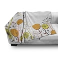 thumbnail image 3 of Floral Soft Flannel Fleece Throw Blanket, Umbelifers Flower Garden Summer Spring Season Themed Petals Illustration, Cozy Plush for Indoor and Outdoor Use, 50" x 60", Marigold Yellow, by Ambesonne, 3 of 6