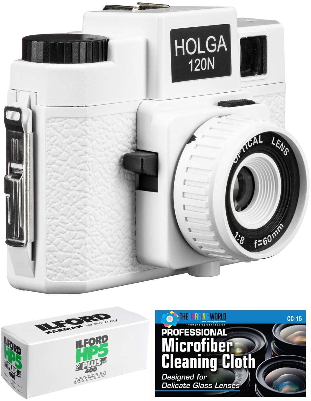Holga 120N Medium Format Film Camera White with Ilford HP5 120 Film
