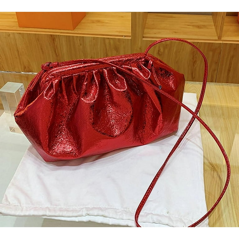 Red patent cheap leather clutch purse